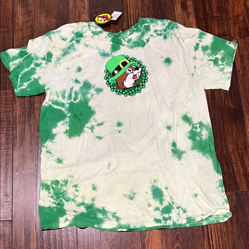Buc-ee’s  Green and White Tie-Dye Paddy T-Shirt